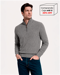 I8007 - Sweater 1/2 Cierre Mouline